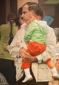 Jeanette Martonu - Oil on Canvas, Man holding Boy