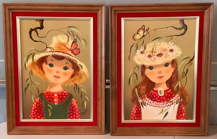Cabot, Pair of Country Kids, Oil on Board