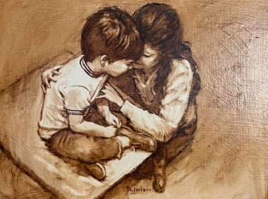 Oil on Board, Palmieri, Mother and Child