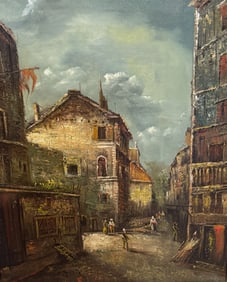 Continental Oil On Canvas Street scene