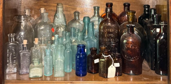 42 Vintage Glass Pharmacy Bottles