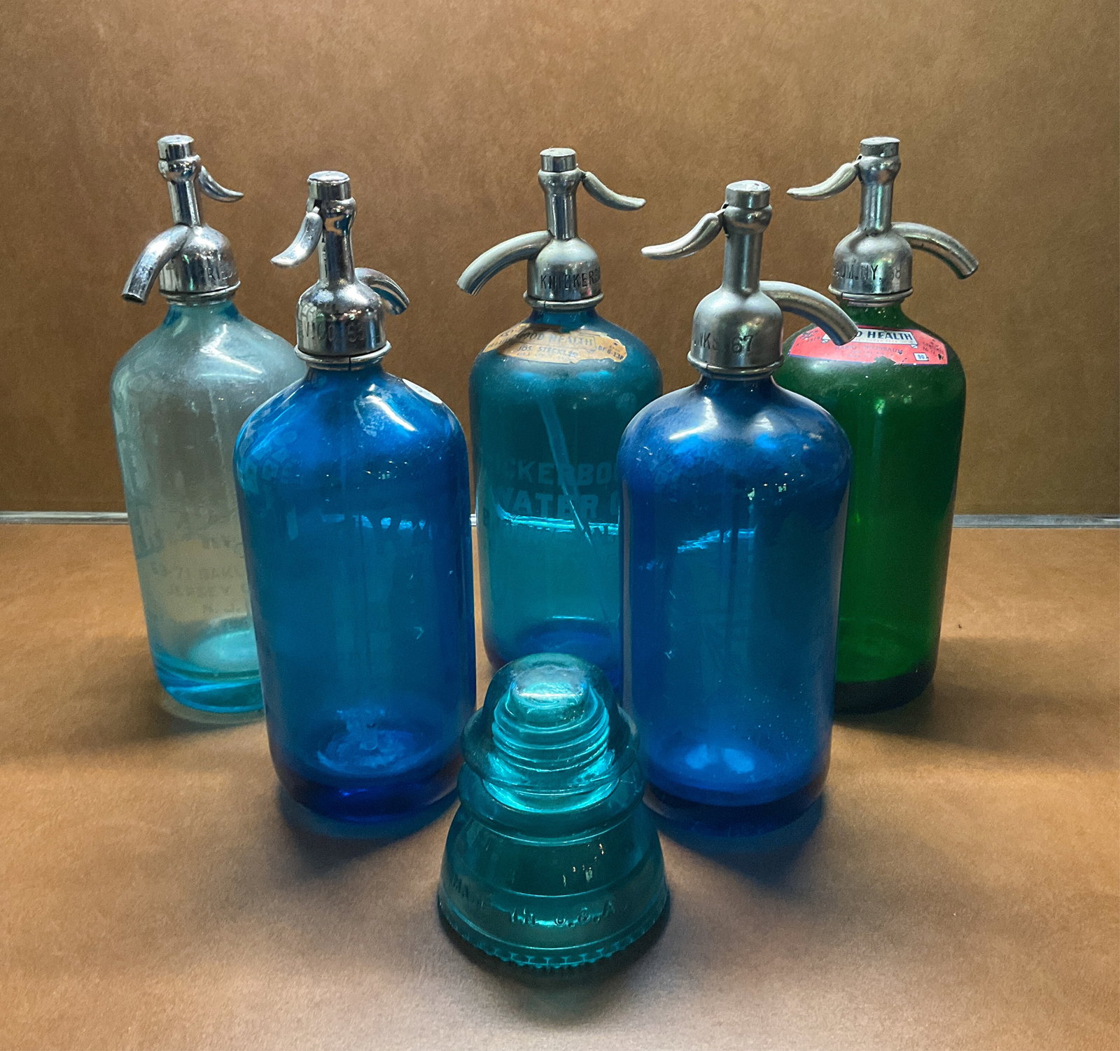 5 Antique Glass Seltzer Bottles Glass Insulator (1 of 7)