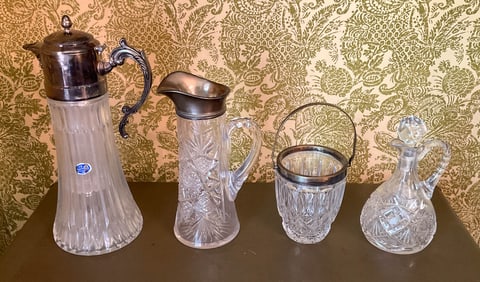 4 - F.B. Rogers Silver Company Cut Glass Carafe