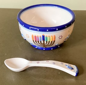 Hanukkah Tidbit Bowl with Spoon