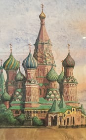 Lithograph St. Basil's Cathedral