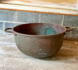Large Antique Copper Syrup Bowl