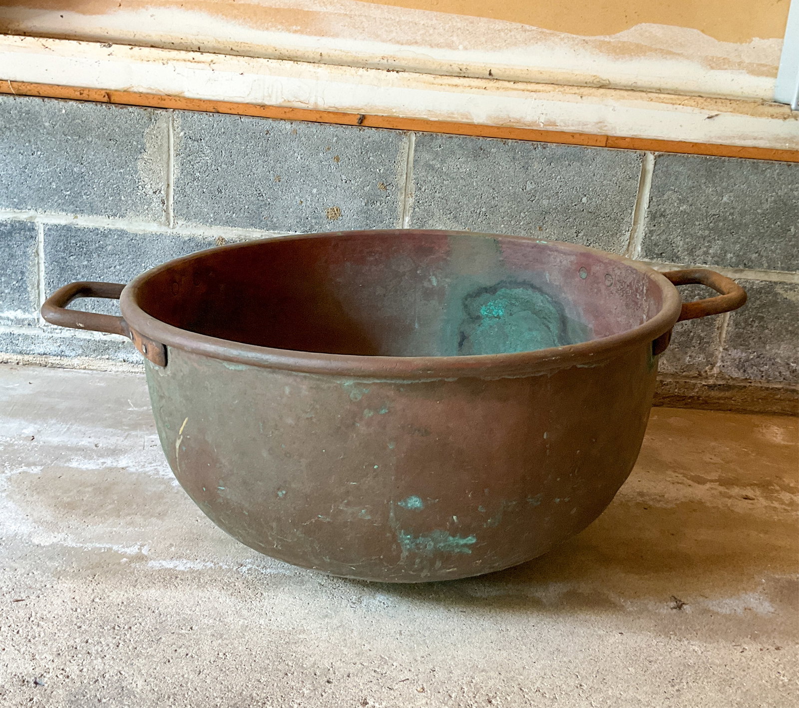 Large Antique Copper Syrup Bowl (1 of 4)