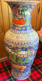 Palatial Chinese Vases Famille Rose Style Stand
