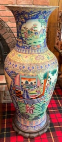 Palatial Chinese Vases Famille Rose Style Stand