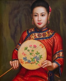 Oil On Canvas Chinese Woman