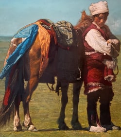 Zhiyue Zheng Oil Painting Boy And Horse