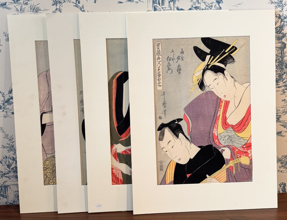 4 Woodcuts print After Kitagawa Utamaro (1 of 6)