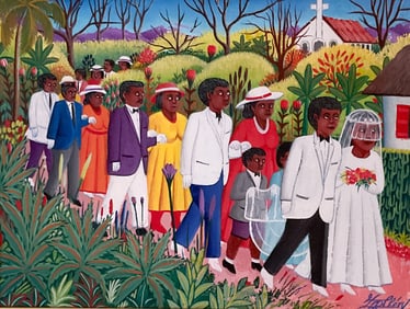 Oil on Canvas Haitian Wedding