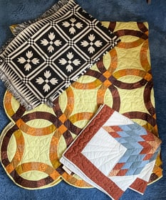 2 Quilts and 1 Throw Blanket