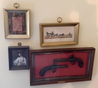 3 Prints And Pair Of Dueling Pistols