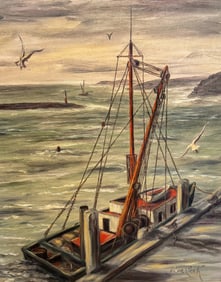 Oil on Board Maritime scene
