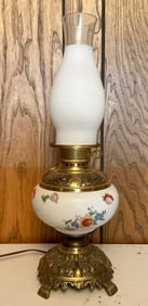 Antique-Style Electric Table Lamp Glass Shade