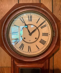 Ansonia Wall-Mounted Wooden Regulator Clock