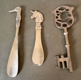 3 - Brass Duck Unicorn Shoe Horn Key