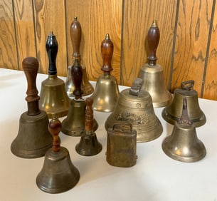 12 Bronze And Brass Hand Bells