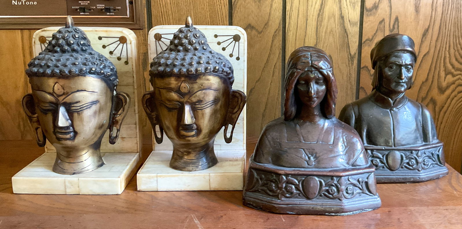 2 Sets of Bookends, Bronze and Stone (1 of 11)