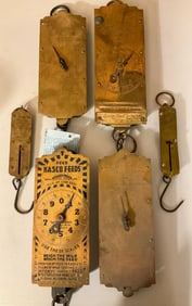 6 Brass Spring Scales Salter's Kasco Chatiillion