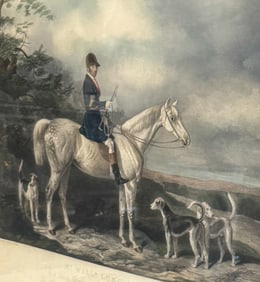 Edward Hacker Engraving, Mr Will Long on "Bertha"