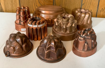 8 Handmade Tin-Lined Copper Molds