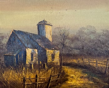 Oil on Canvas, Barn, William Newport