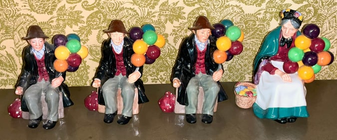 4 Royal Doulton Balloon Man and Old Balloon Seller