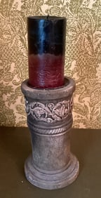 Vintage Wooden Hand Carved Candle Holder