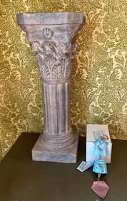 Decorative Pedestal and Bronze Bell