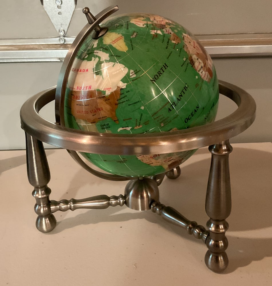 Green Mineral Globe: Green mineral Globe 13" x 13 1/2" diameter