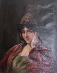 Oil on Canvas Portrait Of A Woman