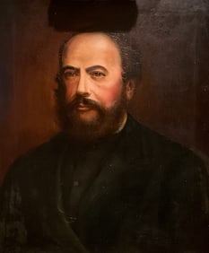 J Bridge, Oil on Canvas, Portrait Bearded Man