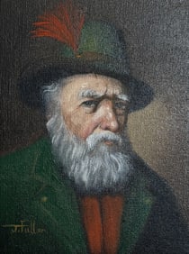 J Fuller Oil on Canvas, Bavarian Gentleman
