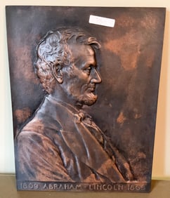 Victor David Brenner Bronze Abraham Lincoln Plaque