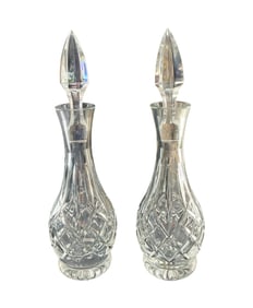 Pair of Waterford Crystal Cruets Araglin Pattern