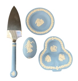 Wedgwood Serving Knife, Egg, Trinket Dishes