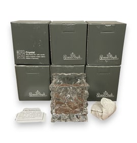 6 Rosenthal Crystal Bag Votive Candle Holders