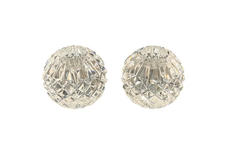 Pair of Waterford Crystal Sphere Candle Holders