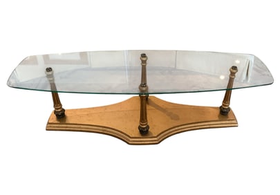 Hollywood Regency Glass Top Coffee Table