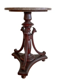 Mahogany Pedestal Table Marble Top