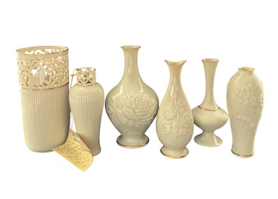 6 Lenox Vases Glenwood, Gatsby, Savoy Collections