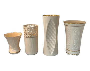 4 Lenox Vases Cranford, Tracery, Mirage, Versaille