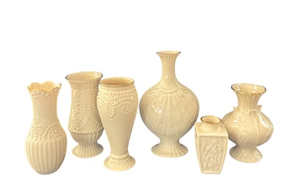 6 Lenox Bud Vases Incl. Pierced Thailand & Aegean