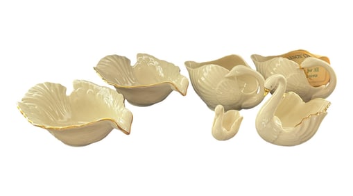 Lenox Dove Dishes, Swan Candle Holders, Mini Swans