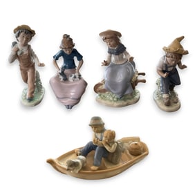 5 Lladro & Meico Porcelain Figurines