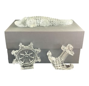Waterford Crystal Alligator, Anchor, Ship Wheel