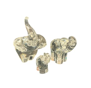 3 Steuben Crystal Elephants
